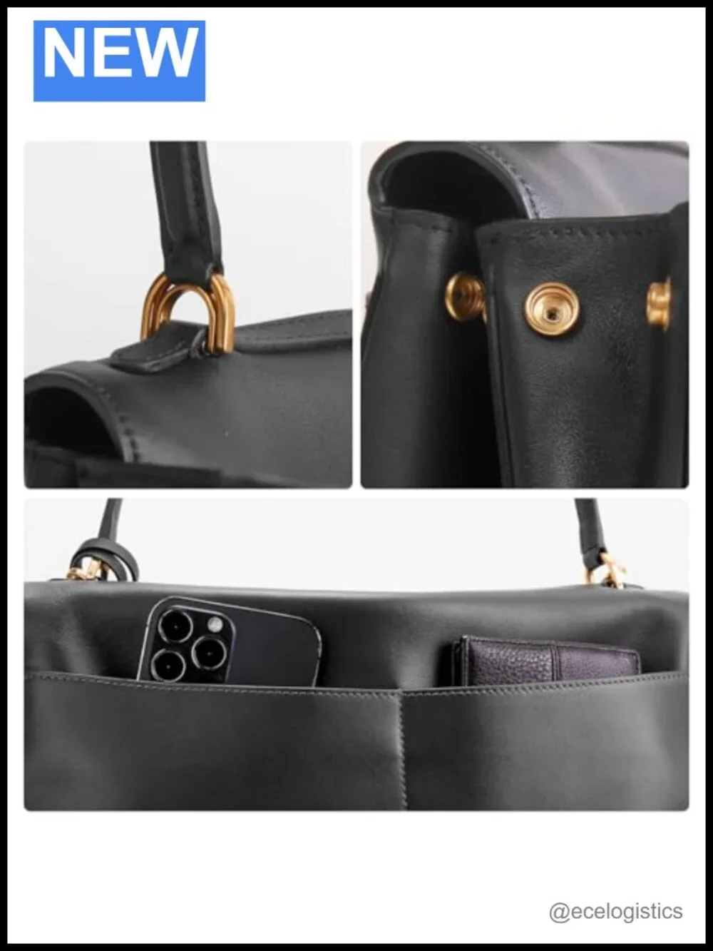 Genuine Leather Tote Bag Women Top-Handle Satchel Shoulder Crossbody Purse